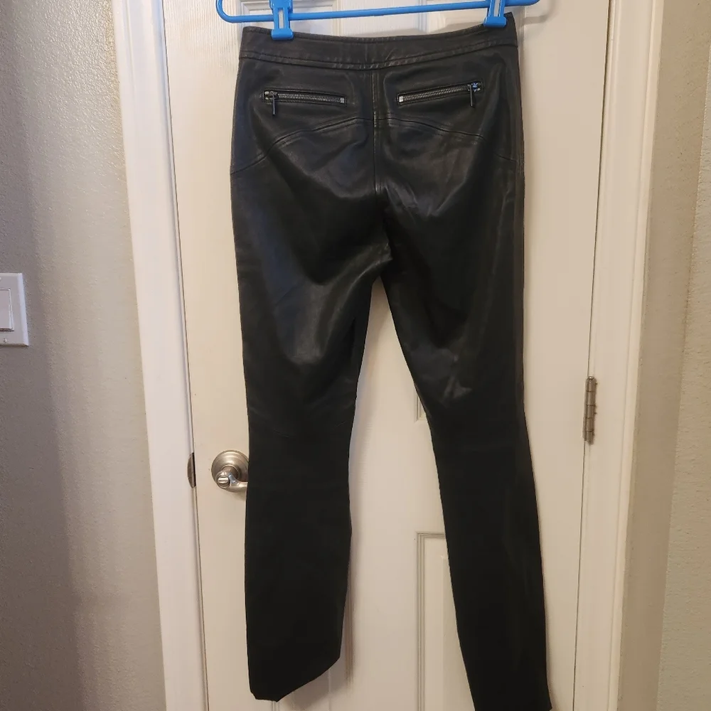 Diane Von Furstenberg Lamb leather Warrior Pants NWOT size 2
